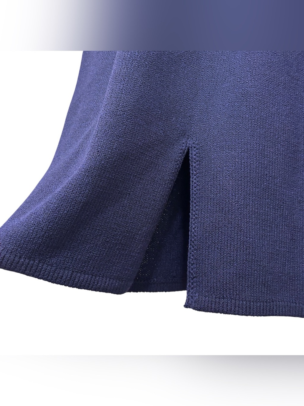 St John by Marie Gray Vintage Striped Navy Blue Knit Midi Dress Size 6 - Picture 12 of 14